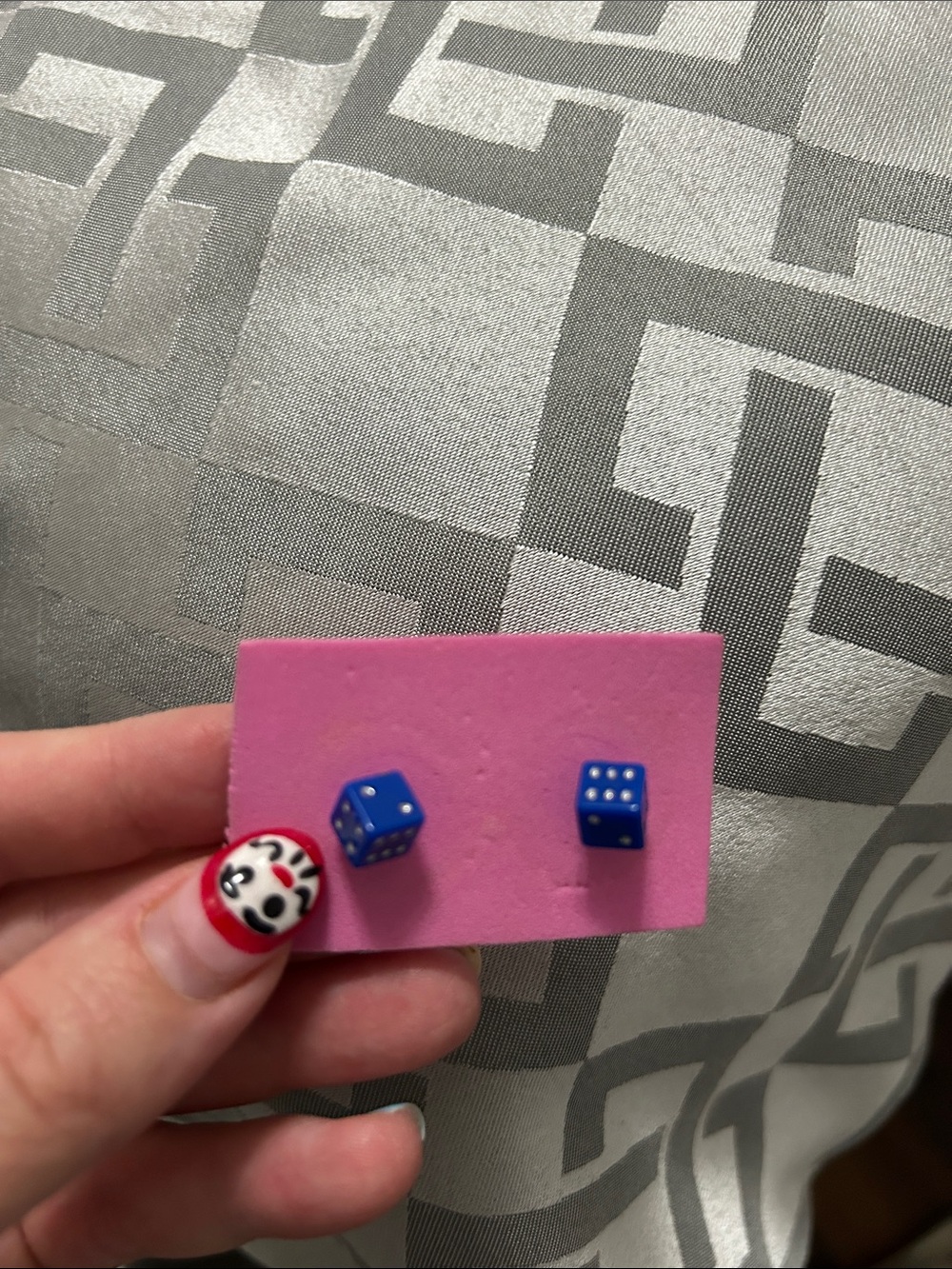 Taxco Blue Dice Stud Earrings